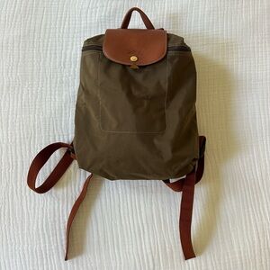 Longchamp Khaki Brown Backpack